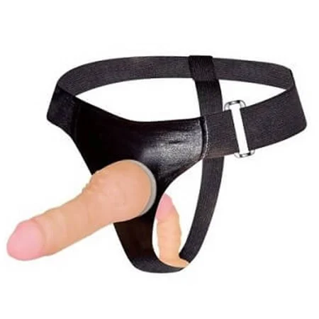 Arnés Doble Cyberskin – Consoladores 16,5 cm y 10,5 cm