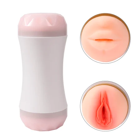 Masturbador Masculino Realista 2 en 1 – Vagina y Boca con Textura Interna