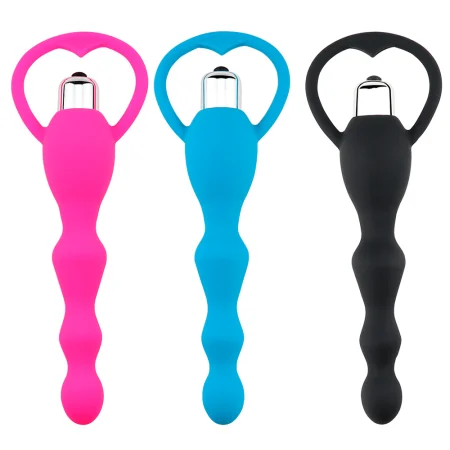 Plug Anal Vibrador con Asa Corazón