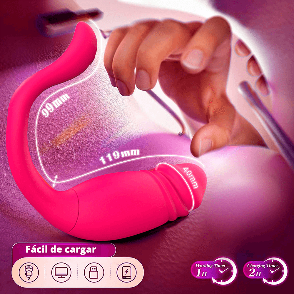 Vibrador Doble con App y Movimiento Telescópico