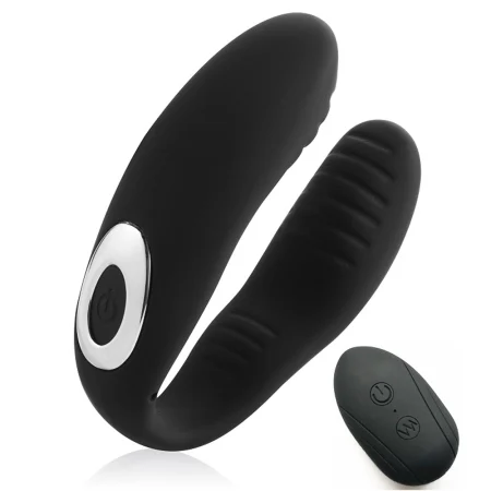 Vibrador de doble cabeza en forma de huevo con control remoto