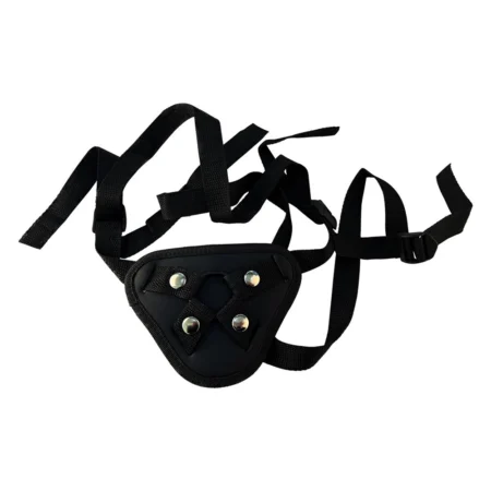 Arnés Negro Ajustable para Consolador en Cuero PU