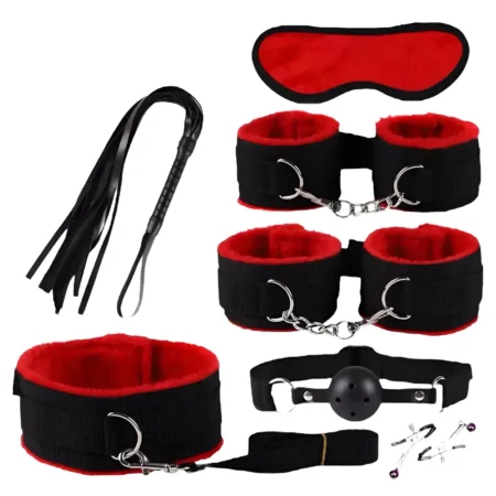 Kit Erótico Bondage y Placer 8 Piezas Rojo